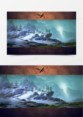 玄幻楼门海报背景