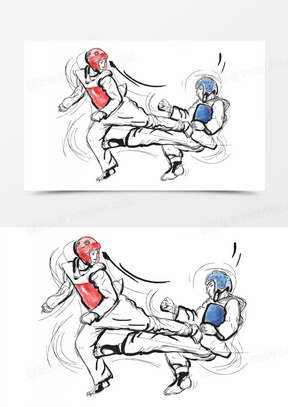 手绘跆拳道