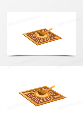 手绘卡通四大发明之指南针免抠元素