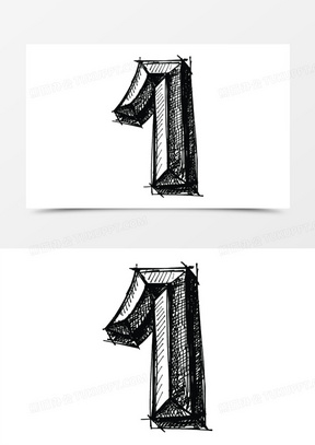 立体数字1图片素材