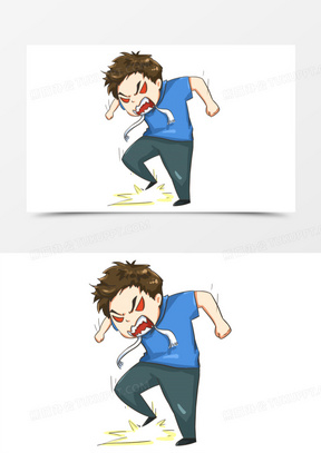 371卡通手绘小男孩生气跺脚表情包素材350卡通手绘小女孩生气表情包