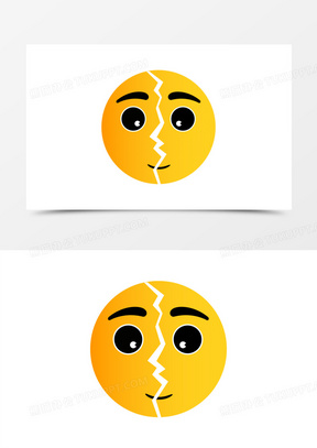 卡通裂开表情包素材