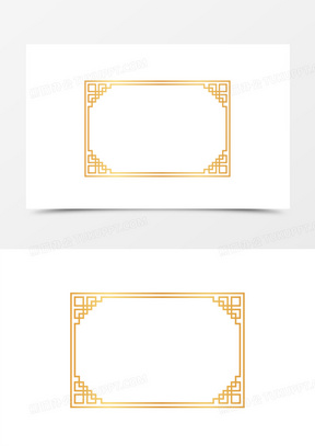 中式金色纹理边框设计