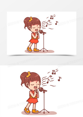 唱歌卡通图片素材