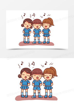 比赛的学生90矢量彩色合唱表演531手绘唱诗班合唱免抠元素1192卡通
