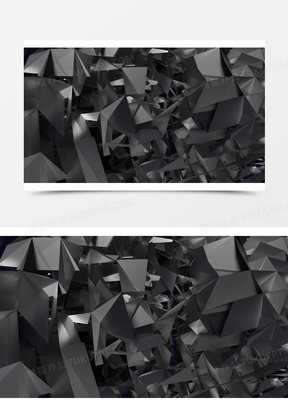黑色不规则立体碎片海报背景