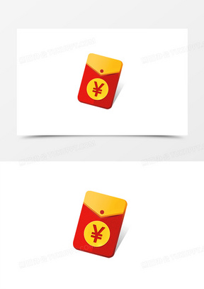 手绘红色卡通红包图标