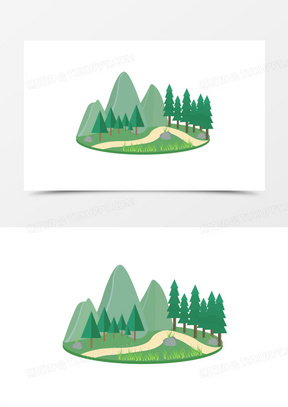 卡通手绘森林树木免抠素材