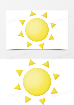 黄色卡通几何图形组合太阳