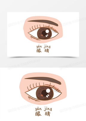 卡通手绘五官眼睛元素