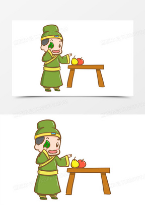 手绘成语故事一叶障目元素