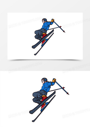 会运动员冰壶比赛场景素材3385卡通手绘冬奥会单板滑雪比赛场景素材9