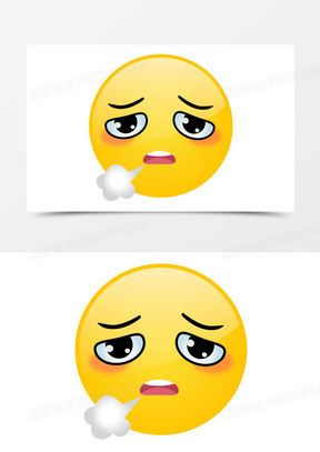 卡通手绘叹气沮丧emoji表情包