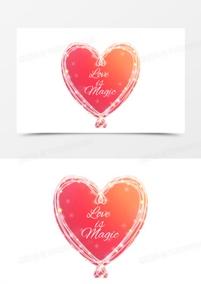 爱是奇迹光晕贺卡矢量素材