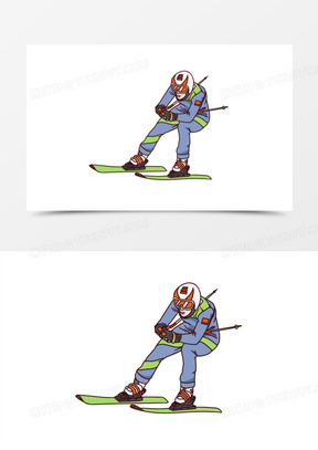 滑雪免抠元素5165手绘卡通冰球对抗比赛免抠元素570手绘卡通花样冰上