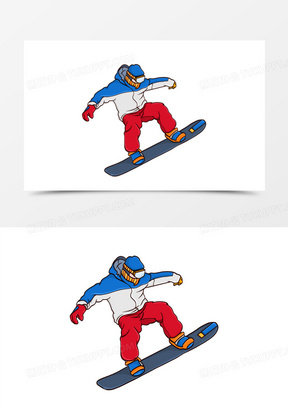 单板滑雪卡通形象图片