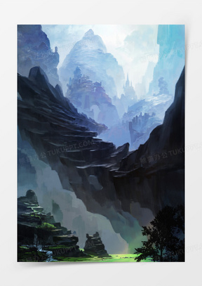 动漫插画战场悬崖