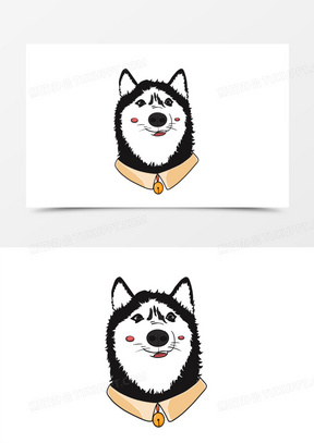 q版卡通二哈头像哈士奇素材