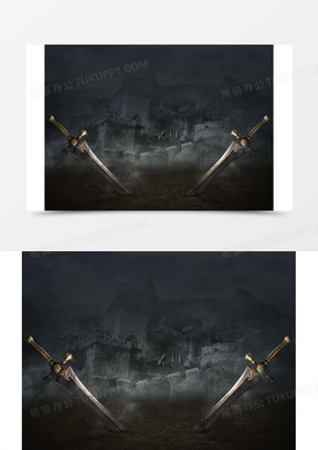 深色背景利剑的对决