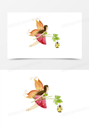 飞翔的小天使矢量图