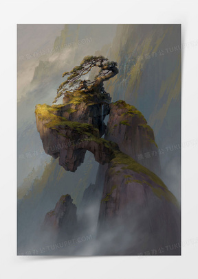 日本动漫悬崖插画