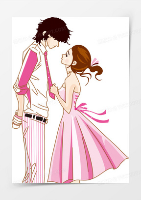 创意表白情侣人物手绘