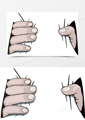 卡通手绘握拳的手q版