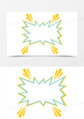 黄色爆炸字幕框素材