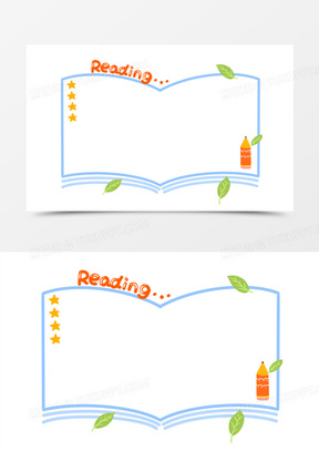 卡通书本边框图片素材