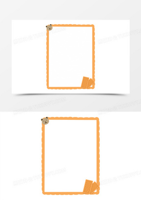 卡通手绘小熊饼干装饰边框素材