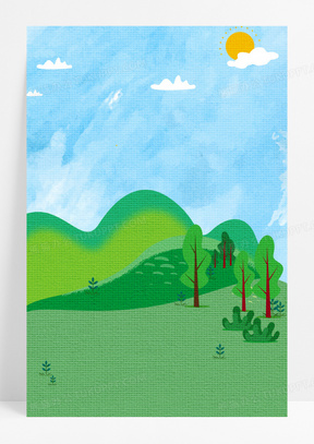 绿色手绘小清新春天背景