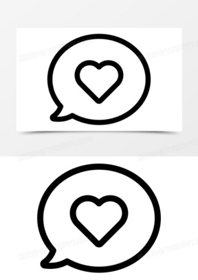 气泡图标40爱心对话框00矢量卡通气泡与对话框332彩绘语言气泡00彩绘