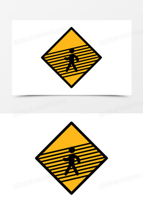 人行横道前的菱形标志图片