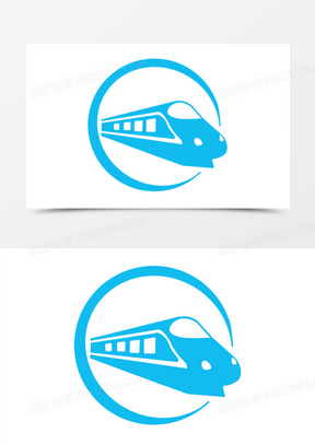 蓝色高铁侧面标识图标元素