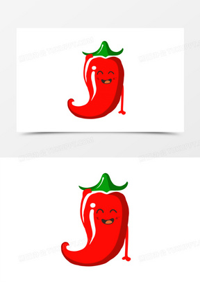 手绘卡通微笑的辣椒免抠素材