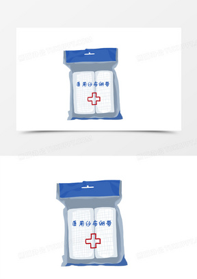 卡通手绘医用纱布绷带素材