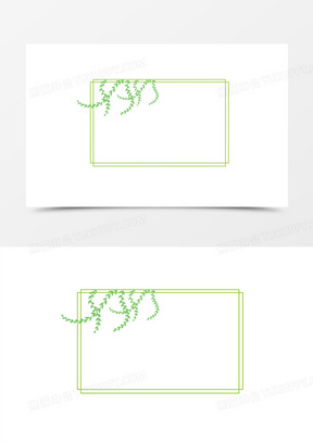 简约春天柳叶边框元素