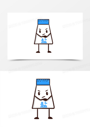 卡通手绘盐拟人化元素