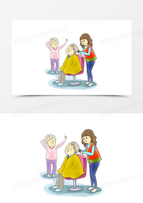 剪头发图片卡通搞笑版_剪头发图片卡通简笔画下载_熊猫办公