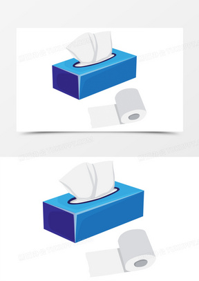 卡通手绘矢量餐巾纸卷纸免抠元素