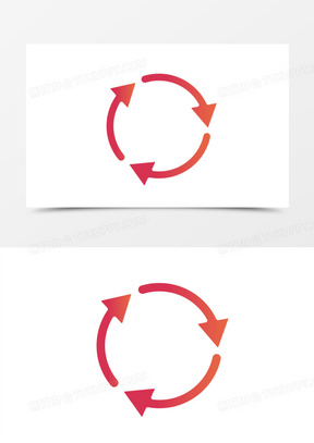 渐变闭环箭头图标元素