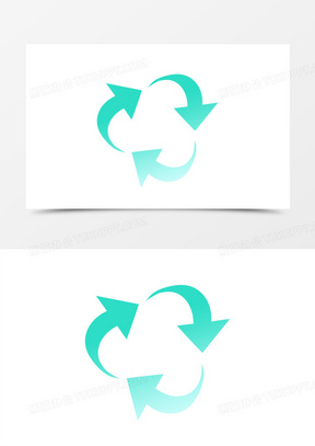 蓝色渐变闭环箭头图标元素