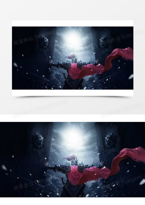 身穿战甲披风将军