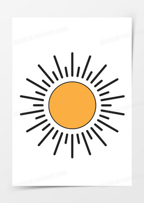 黑色线条太阳素材图片