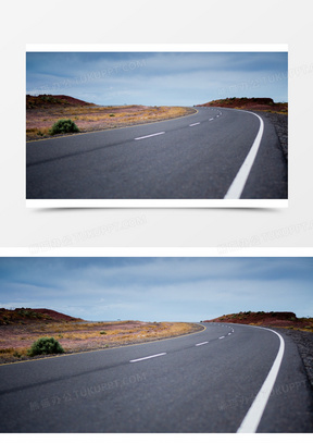 弯曲的马路海报背景素材