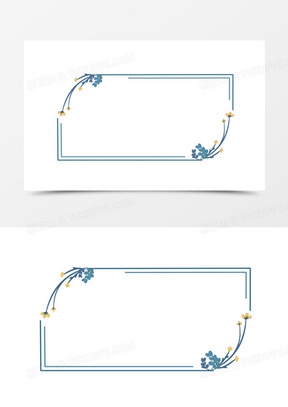 清新森系绿植边框手绘插画20手绘绿植边框免抠元素270夏天柠檬水果