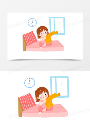 卡通起床图片素材