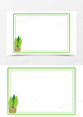 绿边框图片素材