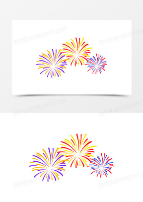 燃放烟花卡通图片