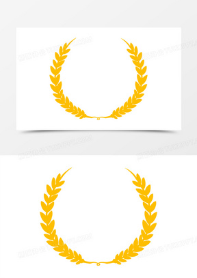 金黄色麦穗边框元素